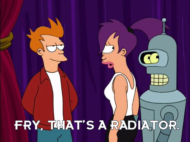 Turanga Leela: Fry, that’s a radiator.