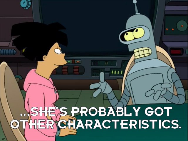 Bender Bending Rodriguez: ...she’s probably got other characteristics.
