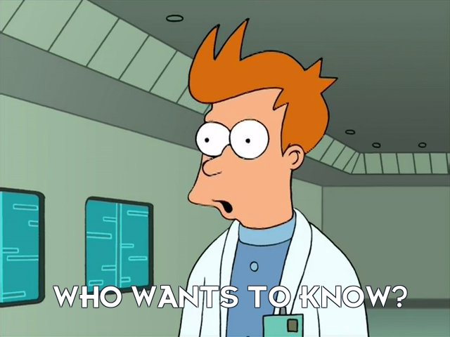 Philip J Fry: Who wants to know?